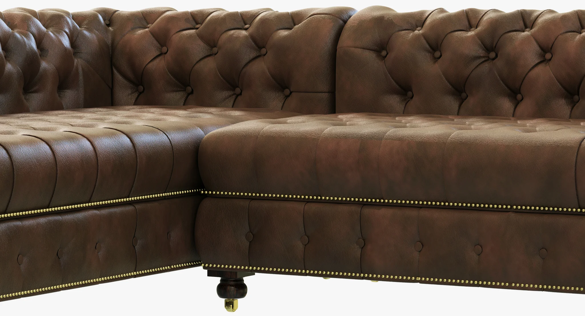 Restoration Hardware Cambridge Leather U Sofa Sectional — 3D model preview 15