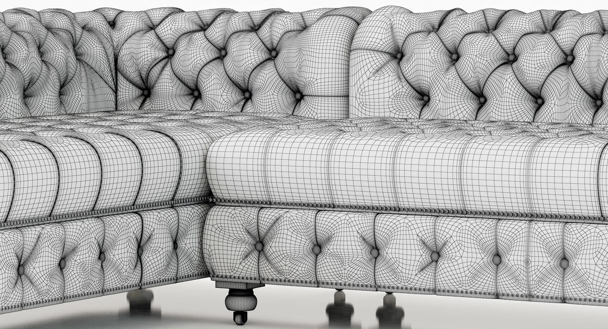 Restoration Hardware Cambridge Leather U Sofa Sectional — 3D model preview 16