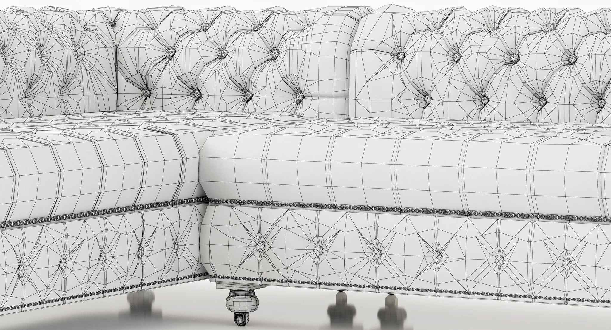 Restoration Hardware Cambridge Leather U Sofa Sectional — 3D model preview 17