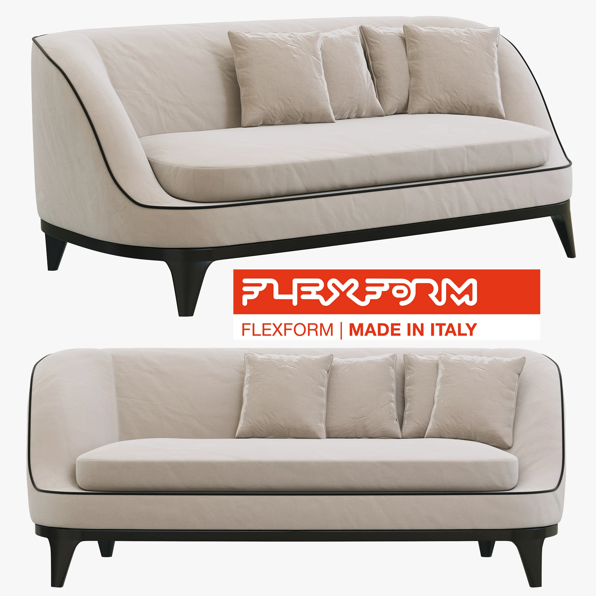 Flexform Dragonfly Sofa — 3D model preview 2