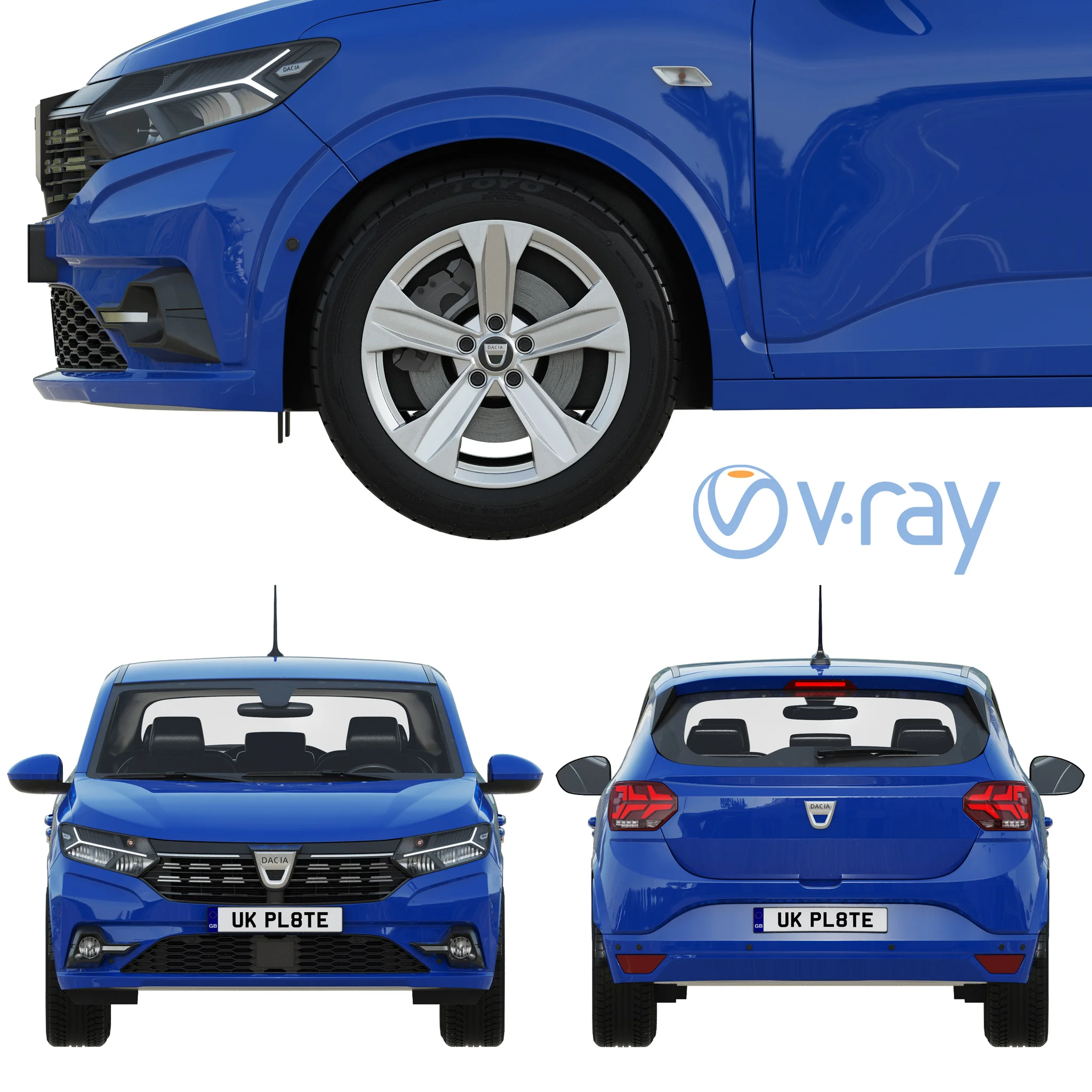 Dacia Sandero, 3D model preview 4