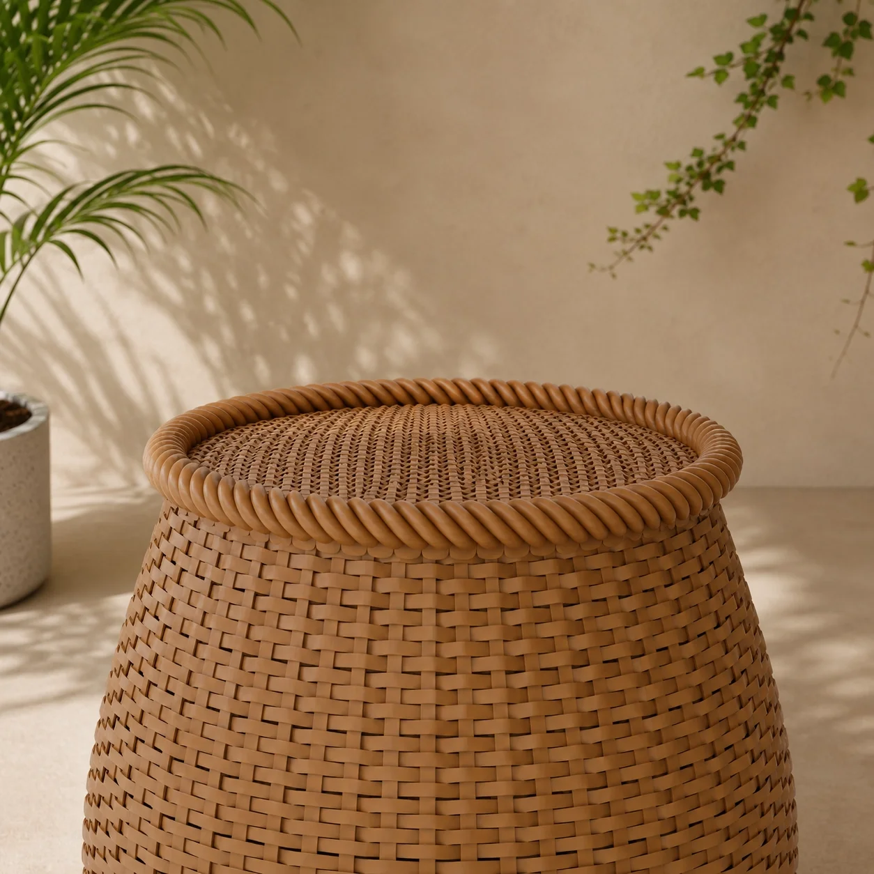 Handwoven Wicker Basket - Rattan Style