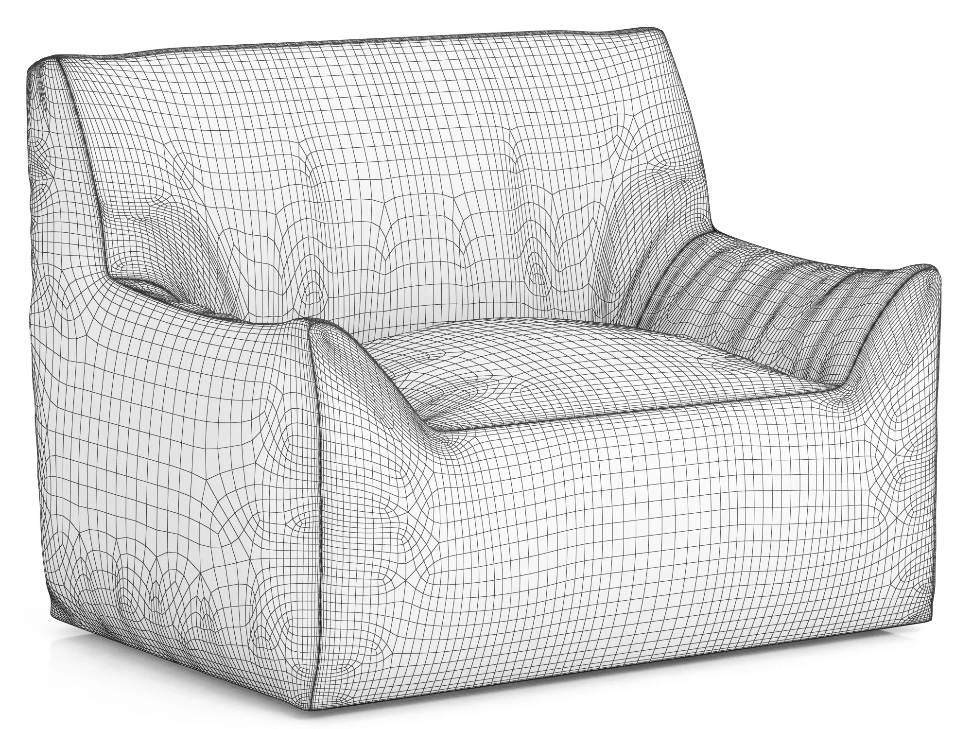 RH Teen Berlin Lounge Canvas Chair — 3D model preview 3