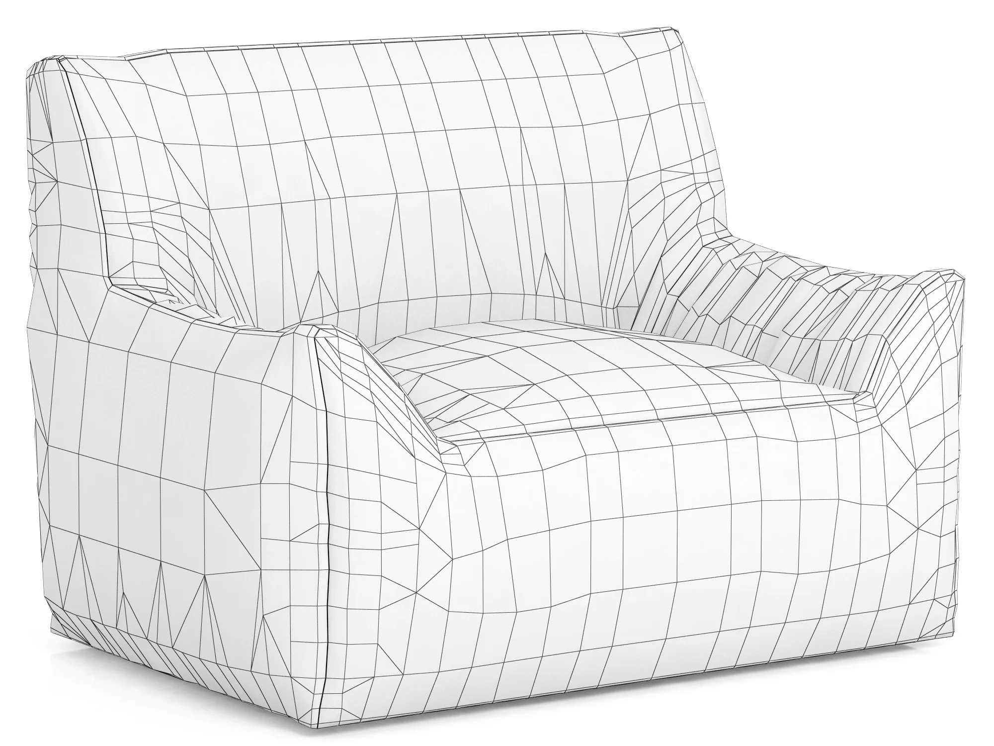 RH Teen Berlin Lounge Canvas Chair — 3D model preview 4
