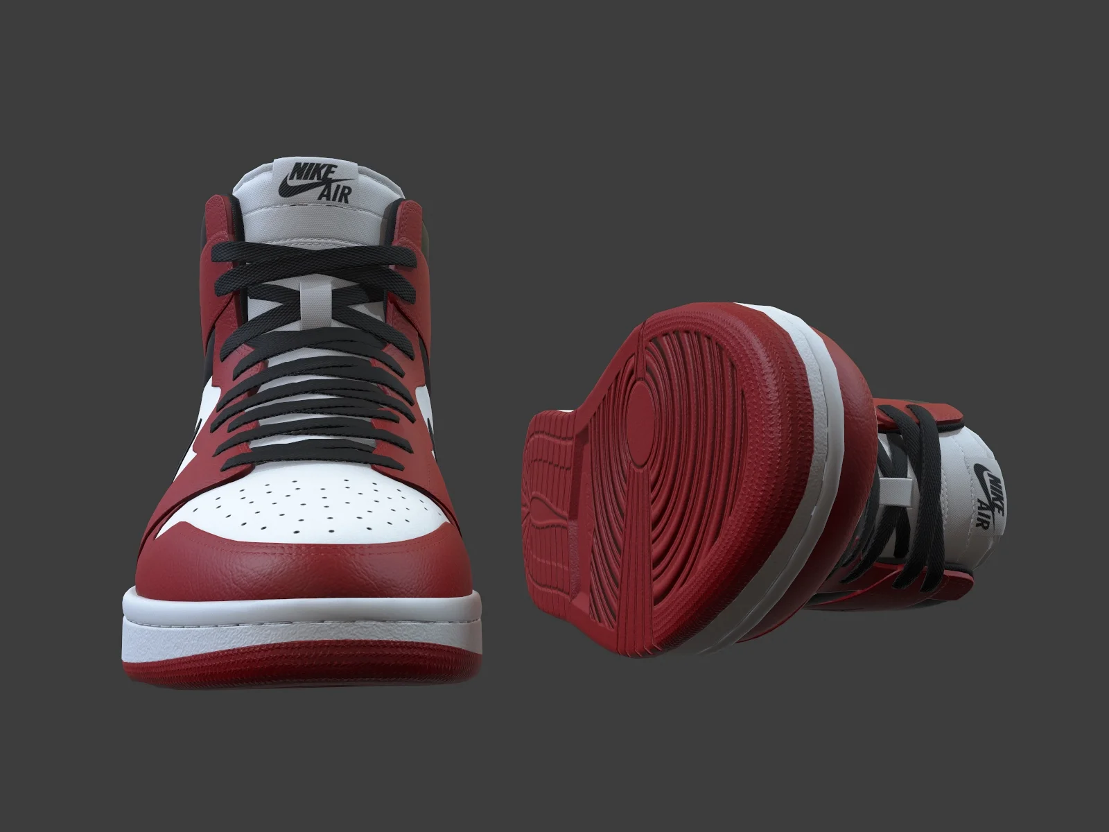Air Jordan 1-retro sneaker 1, 3D model preview 2