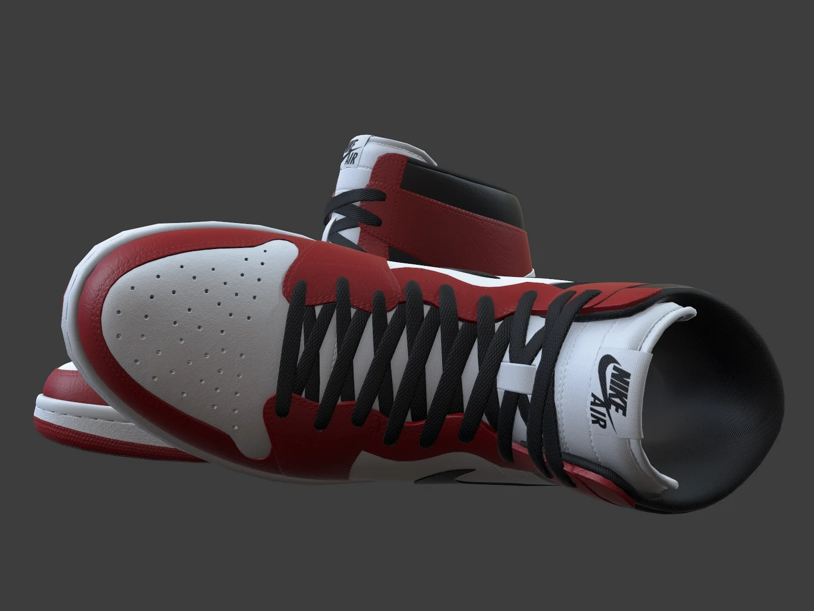 Air Jordan 1-retro sneaker 1, 3D model preview 4
