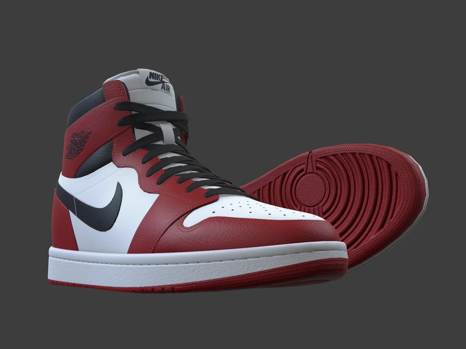 Air Jordan 1-retro sneaker 1, 3D model preview 10