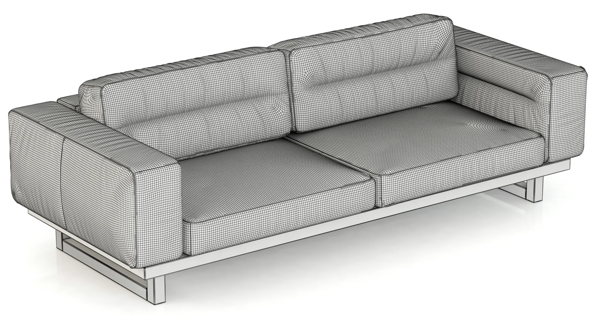 Restoration Hadware Durrell Leather Sofa — 3D model preview 3