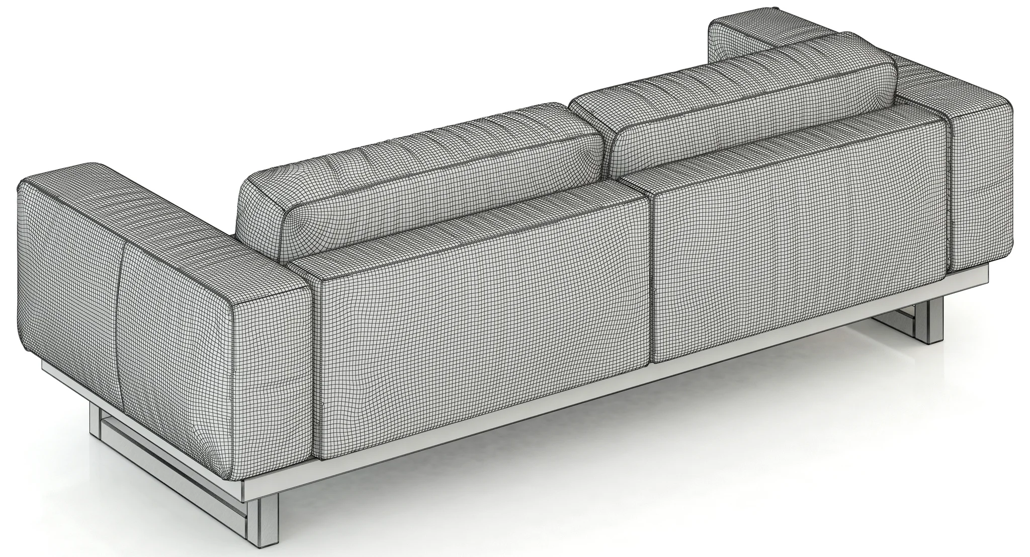 Restoration Hadware Durrell Leather Sofa — 3D model preview 7