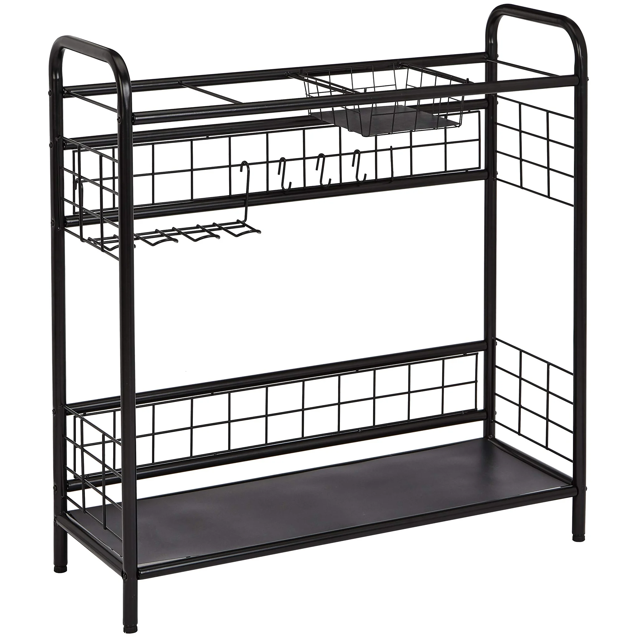 Black Metal Sporting Goods Storage Organizer Shelf