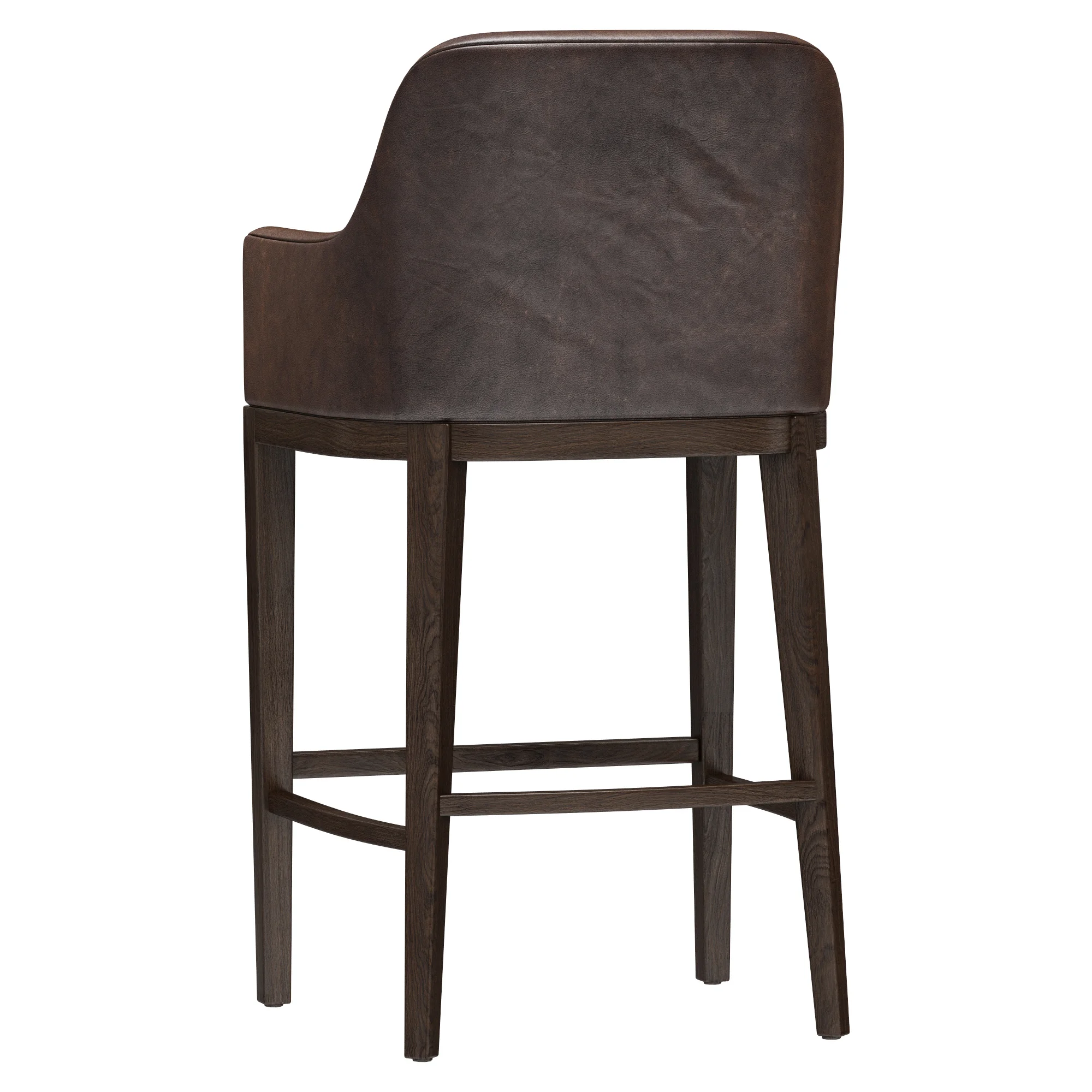Restoration Hardware Morgan Curved Back Track Leather Stool — 3D model preview 7