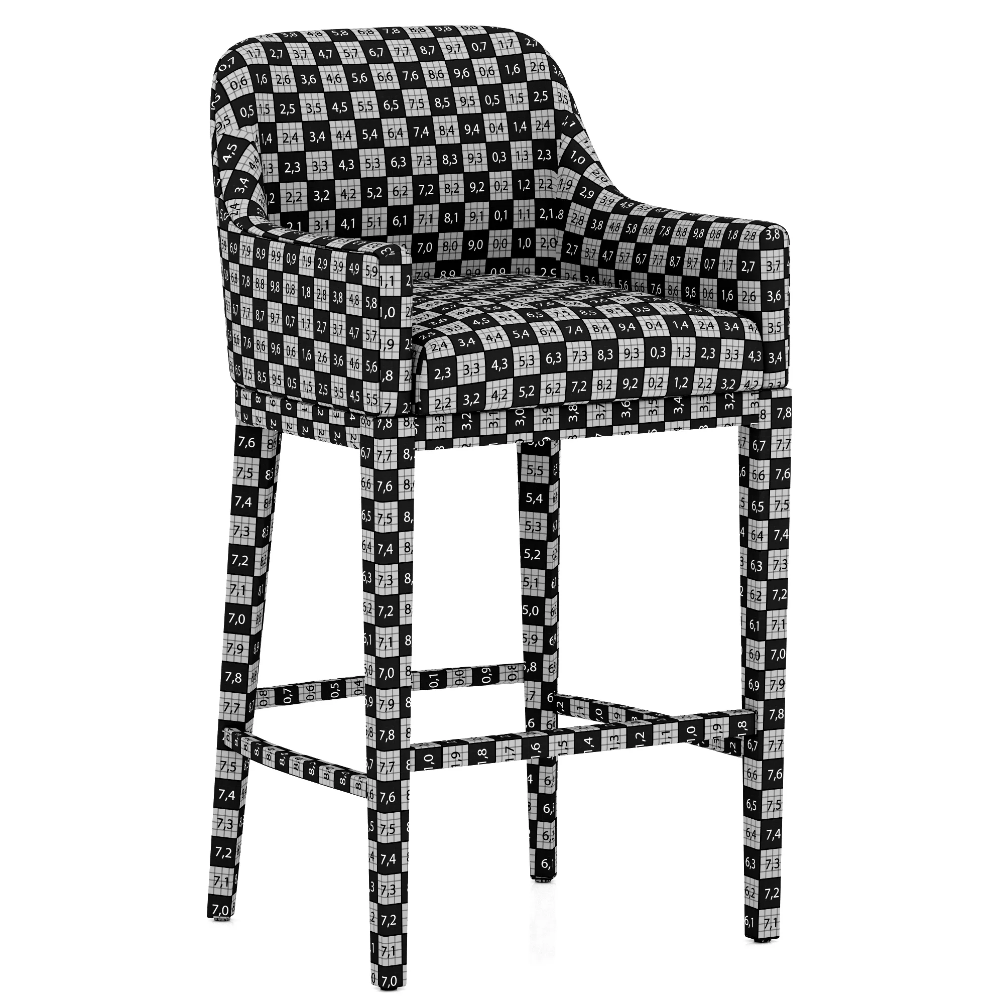 Restoration Hardware Morgan Curved Back Track Leather Stool — 3D model preview 14