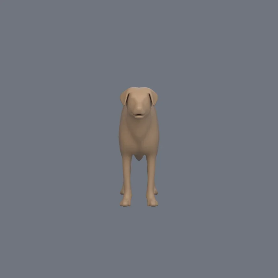 Dog Basemesh 07, 3D model preview 1