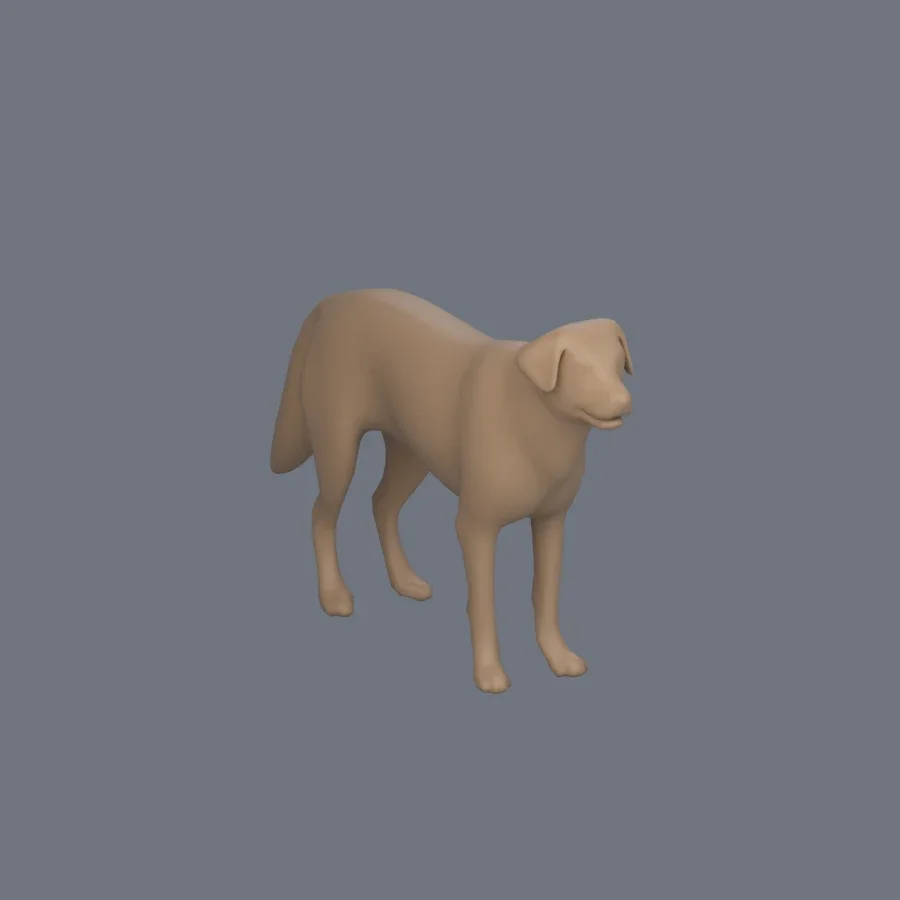 Dog Basemesh 07, 3D model preview 2
