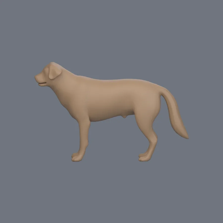 Dog Basemesh 07, 3D model preview 3
