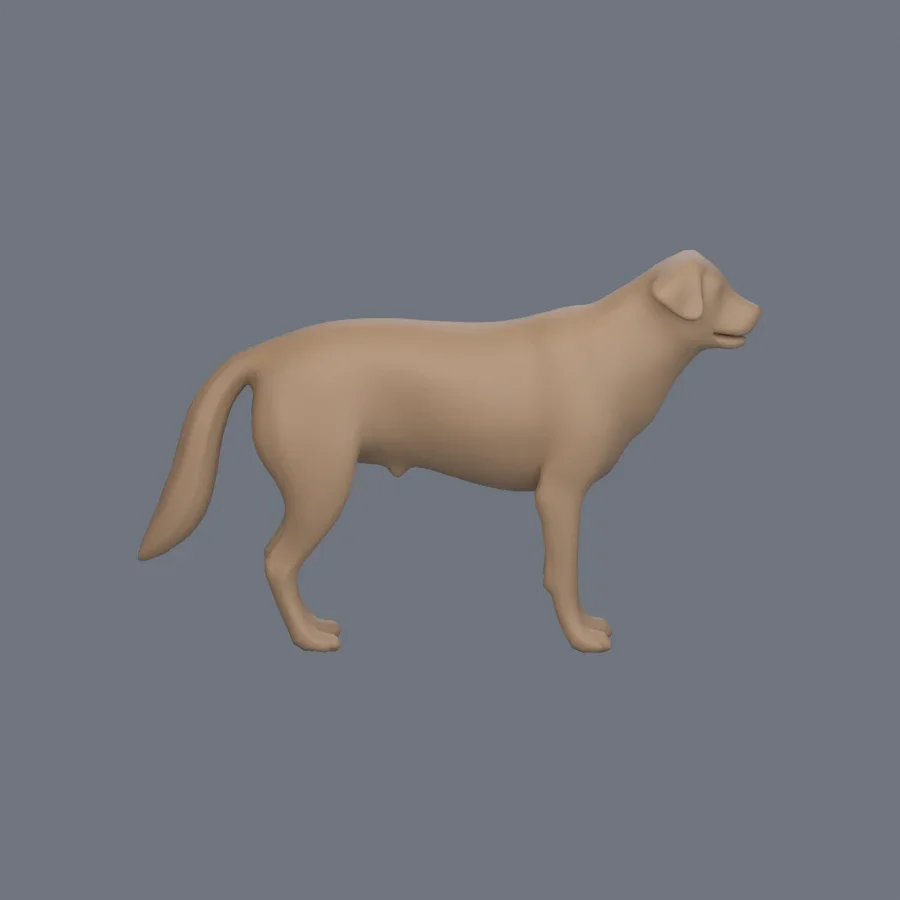 Dog Basemesh 07, 3D model preview 5