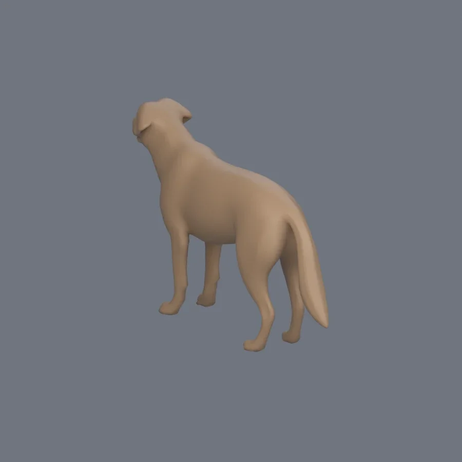 Dog Basemesh 07, 3D model preview 6