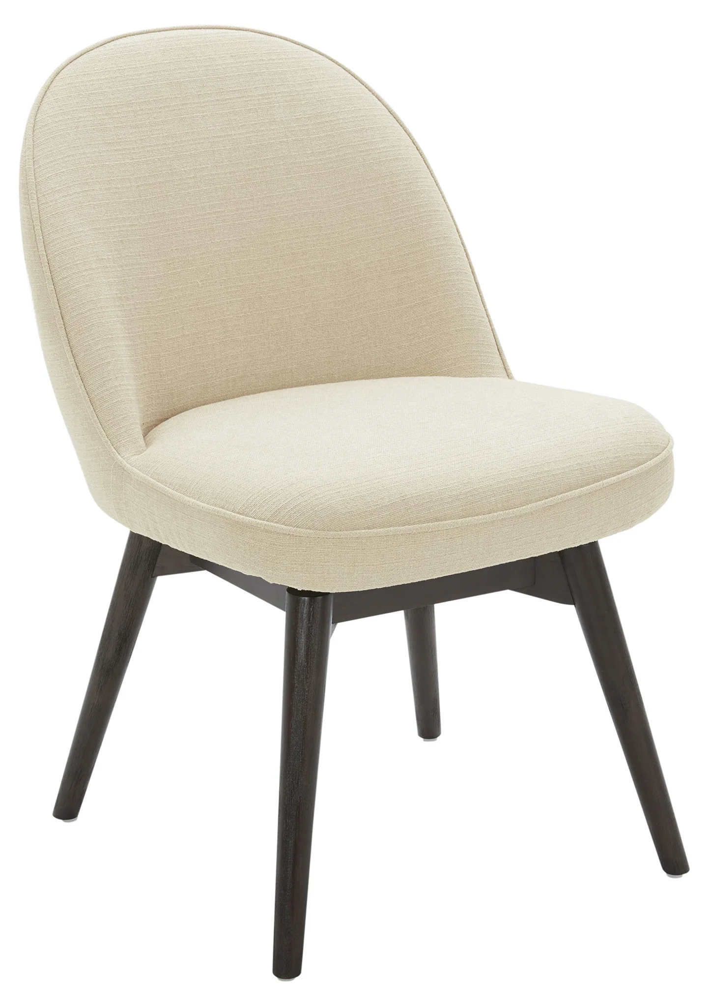Mid-Century Modern Upholstered Dining Chair with Dark Wood Legs
