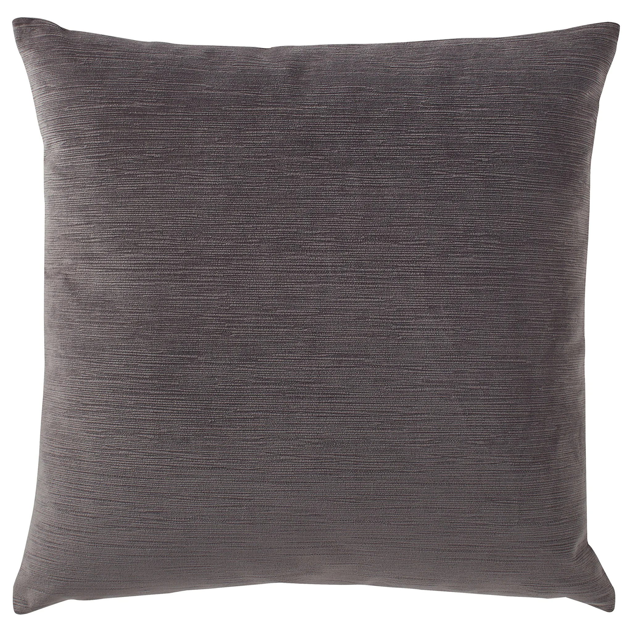 Charcoal Striated Velvet Throw Pillow