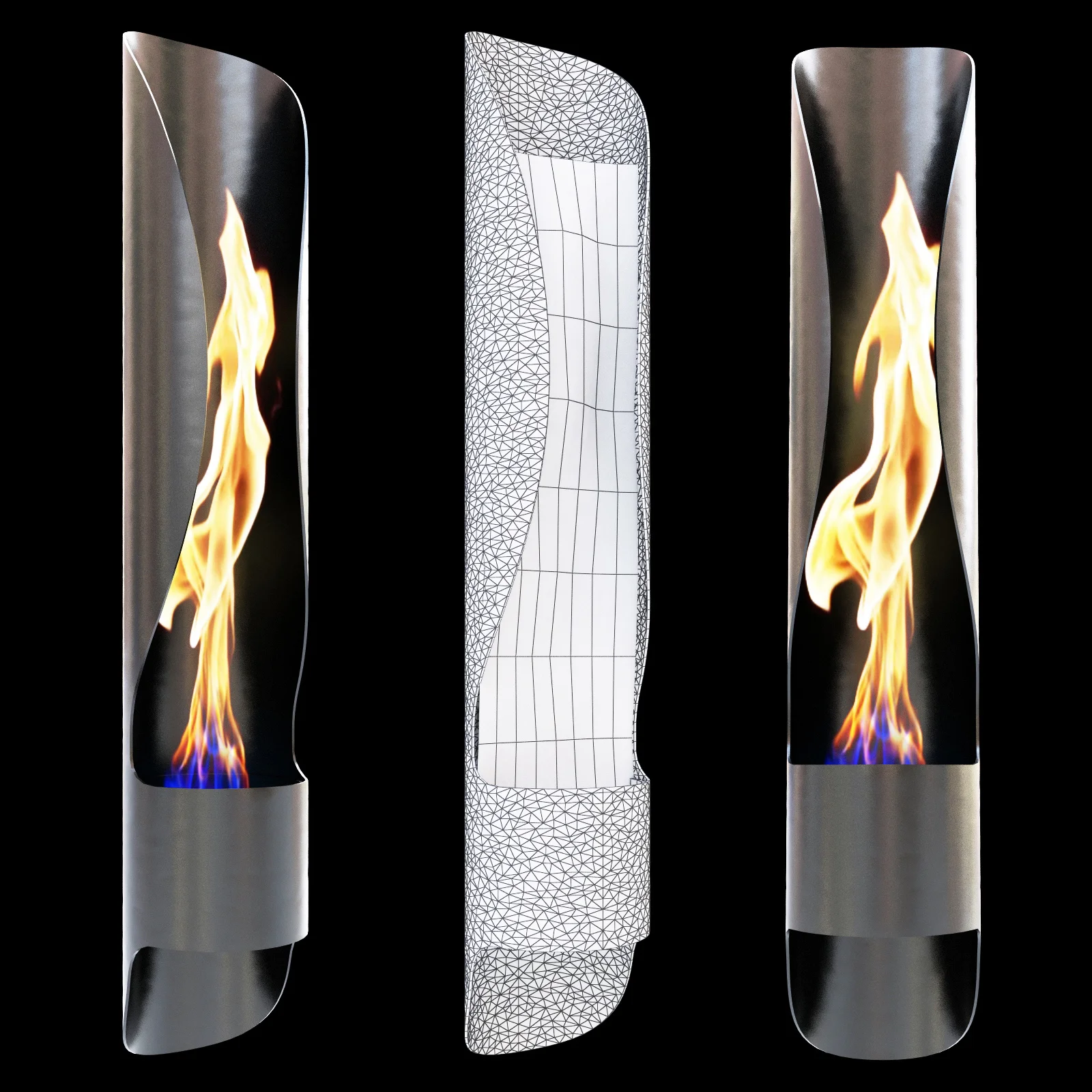 Acquaefuoco Wellness Mood TUBE Fireplace — 3D model preview 4
