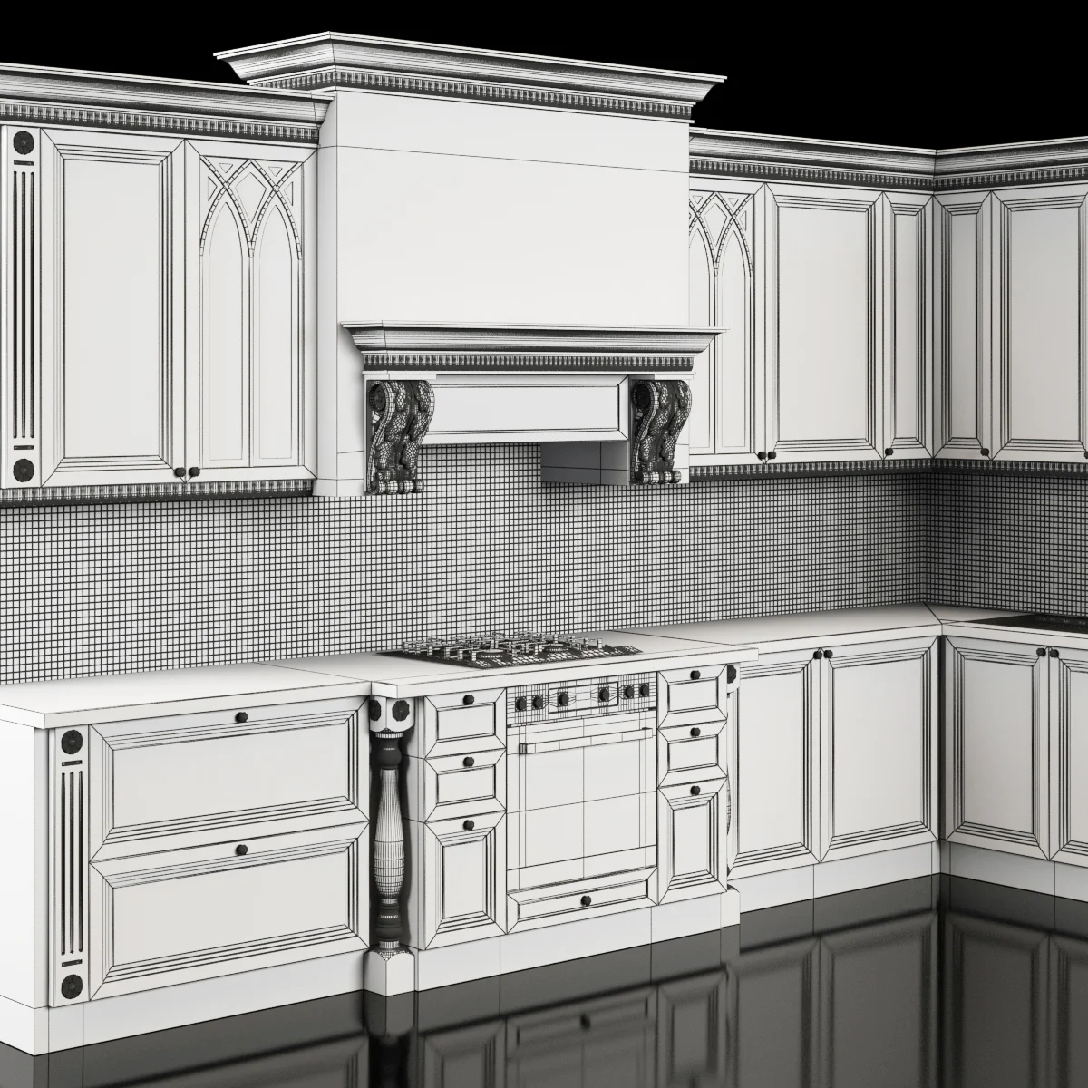 Classic Kitchen — 3D model preview 135