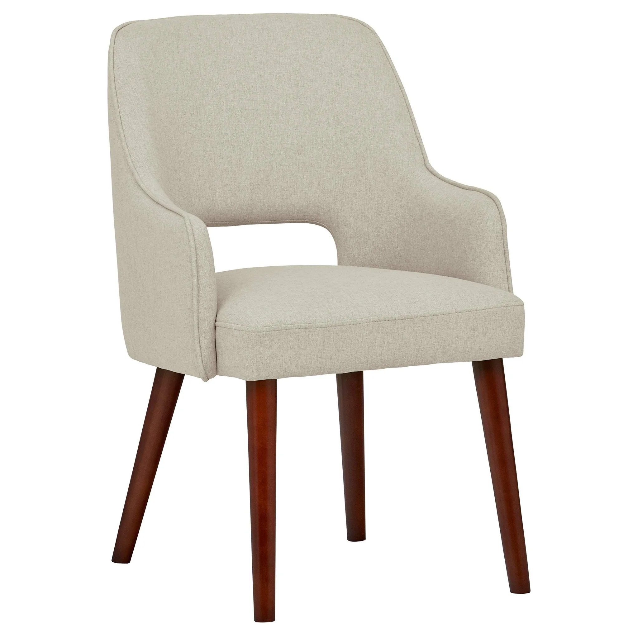 Mid-Century Modern Open-Back Upholstered Dining Accent Chair