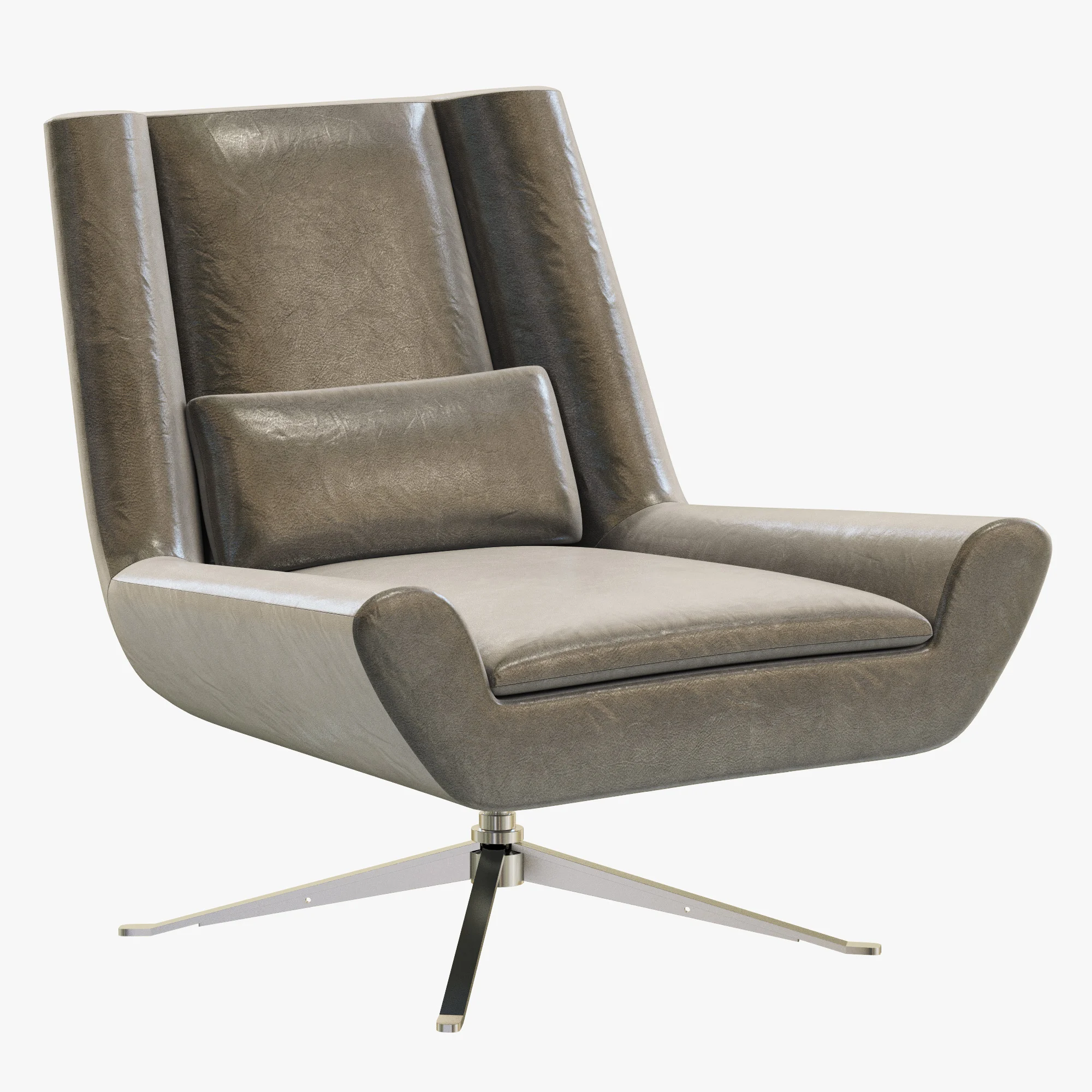 RH Modern Luke Leather Chair — 3D model preview 1