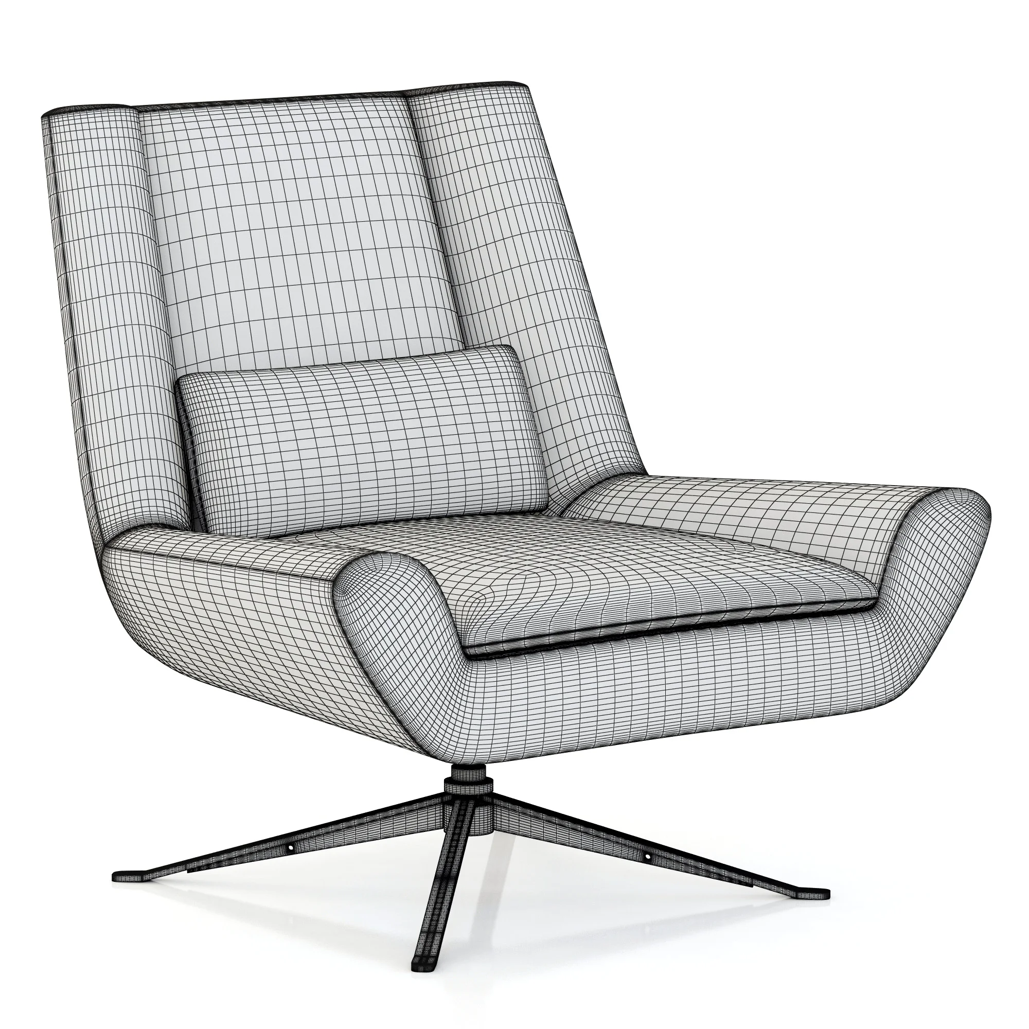RH Modern Luke Leather Chair — 3D model preview 2