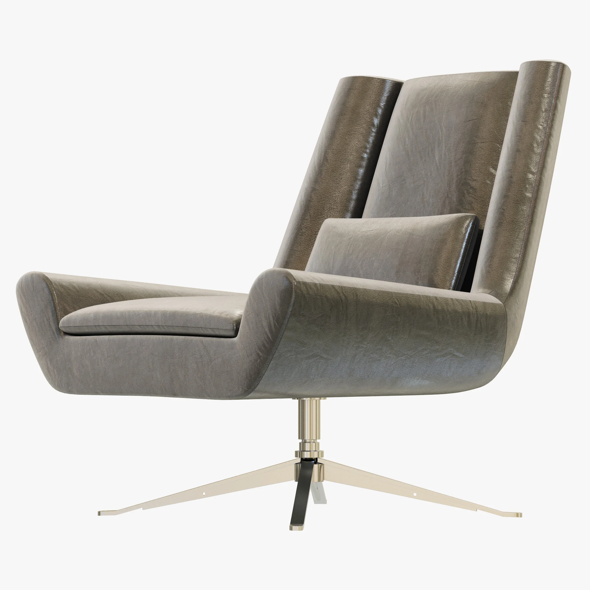 RH Modern Luke Leather Chair — 3D model preview 4