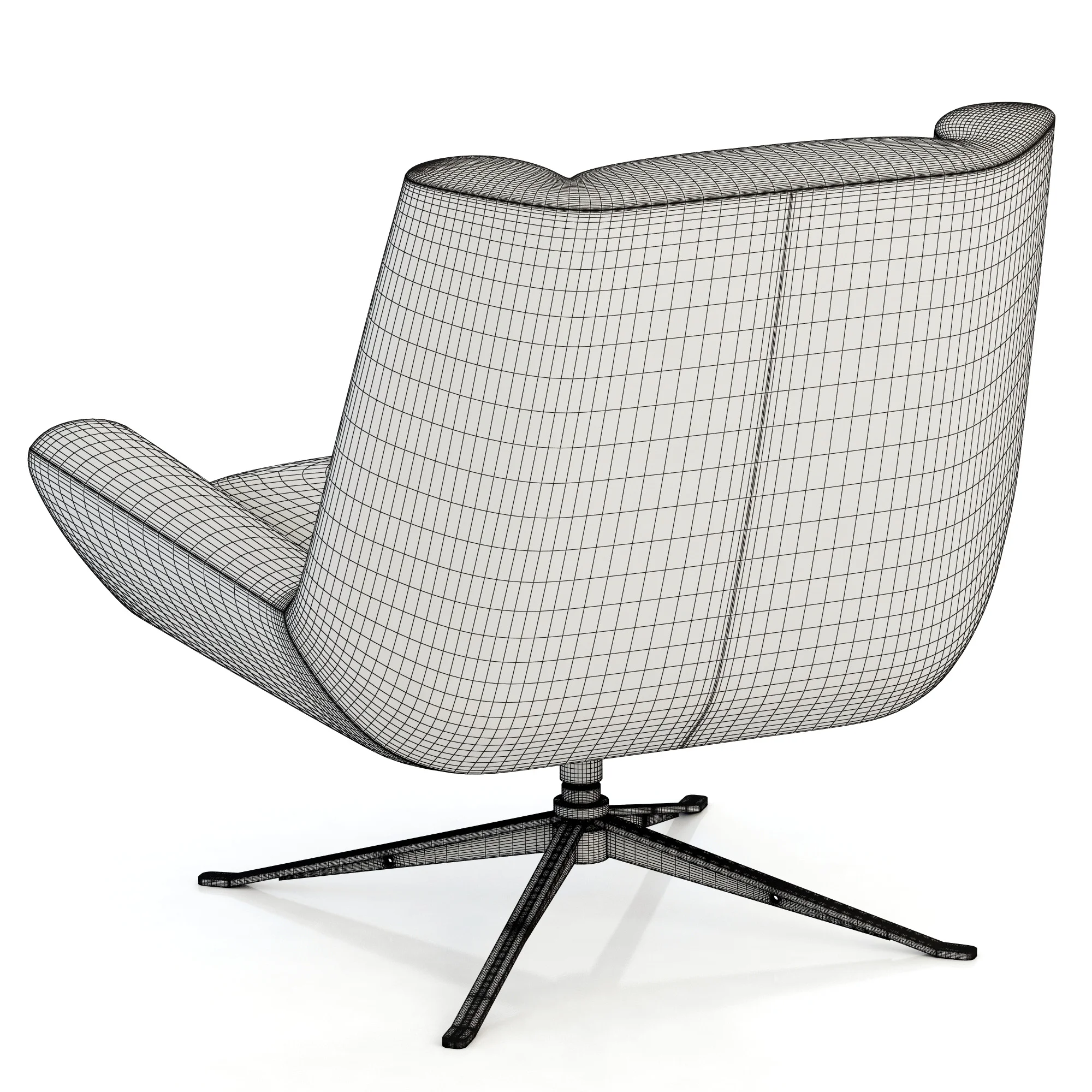 RH Modern Luke Leather Chair — 3D model preview 7
