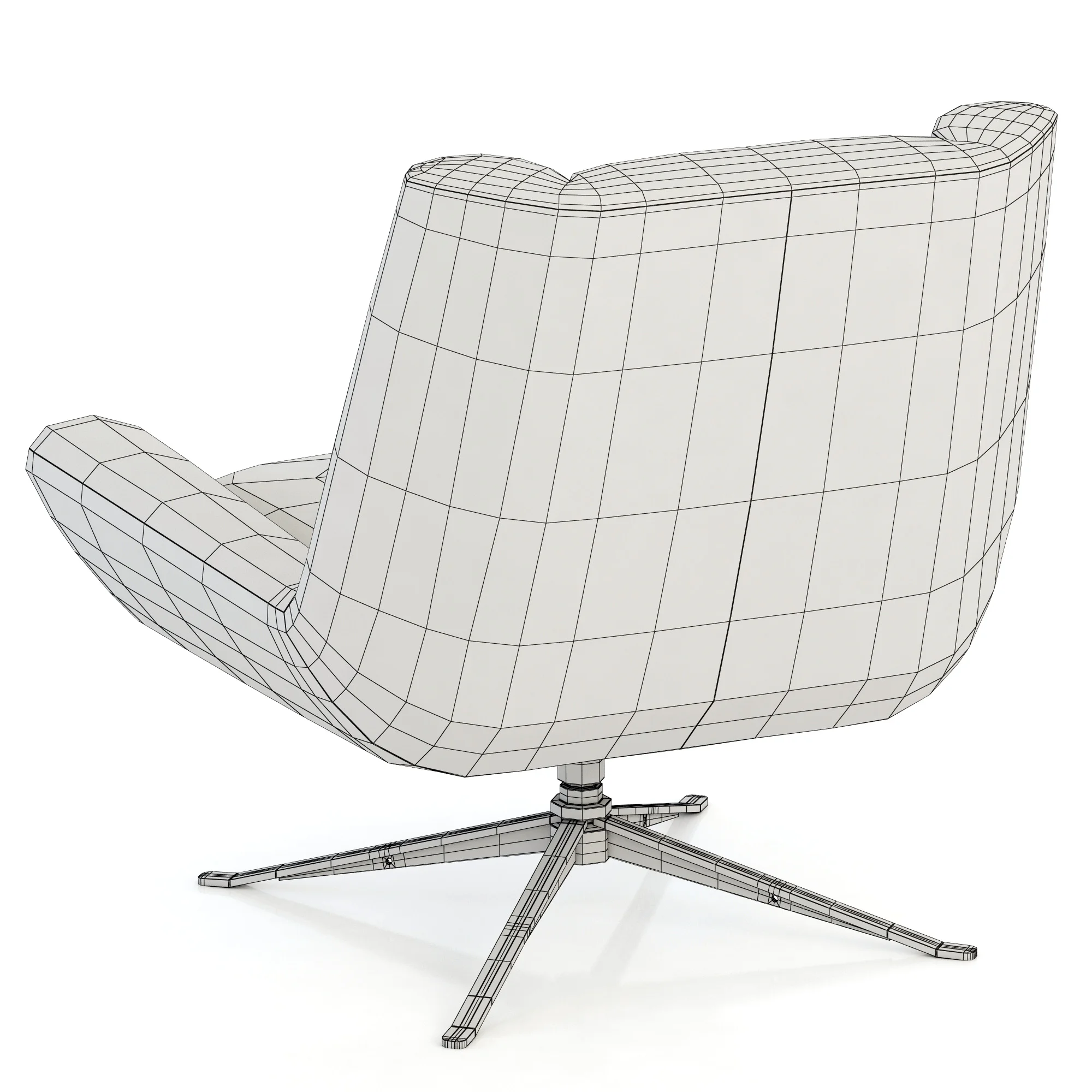 RH Modern Luke Leather Chair — 3D model preview 8