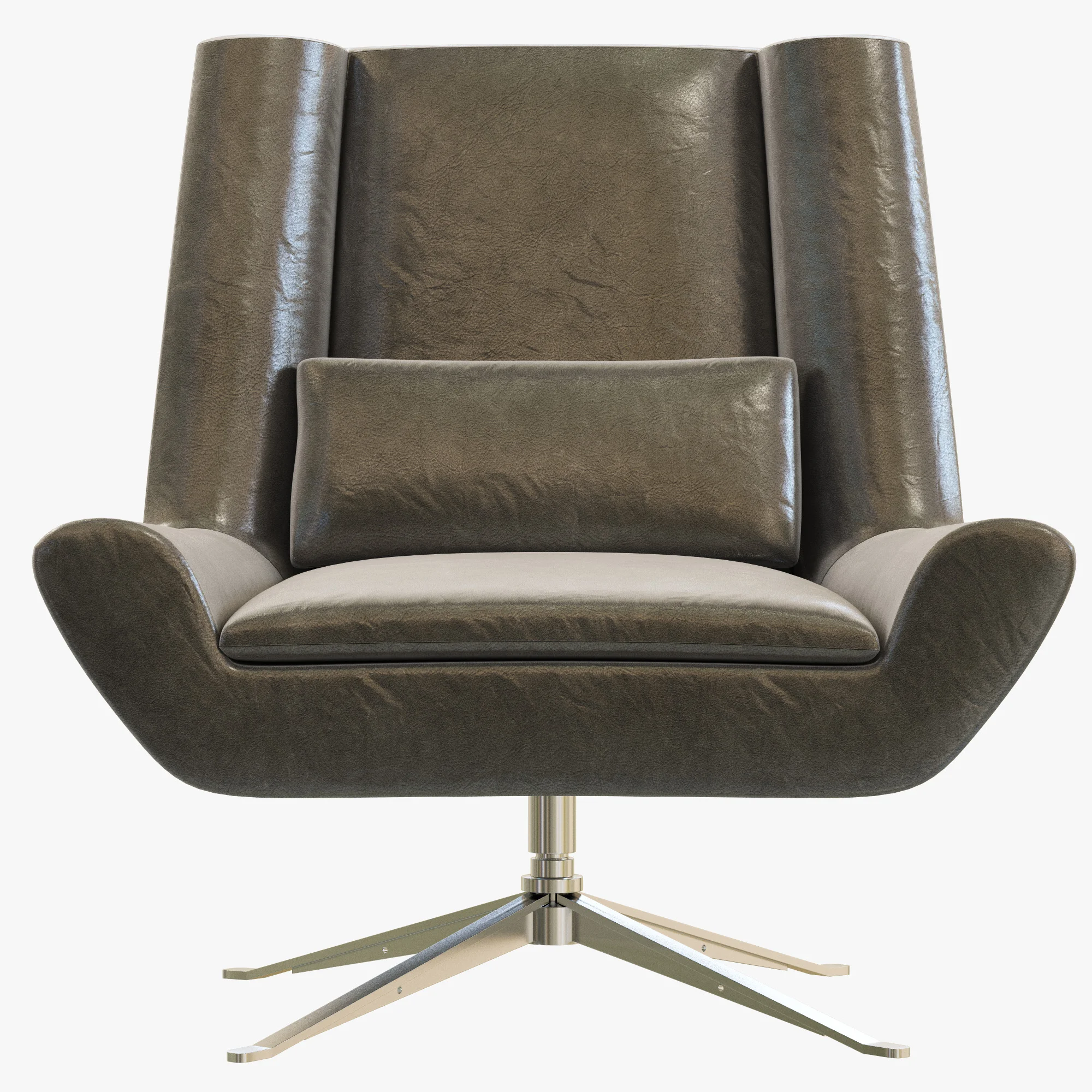RH Modern Luke Leather Chair — 3D model preview 9