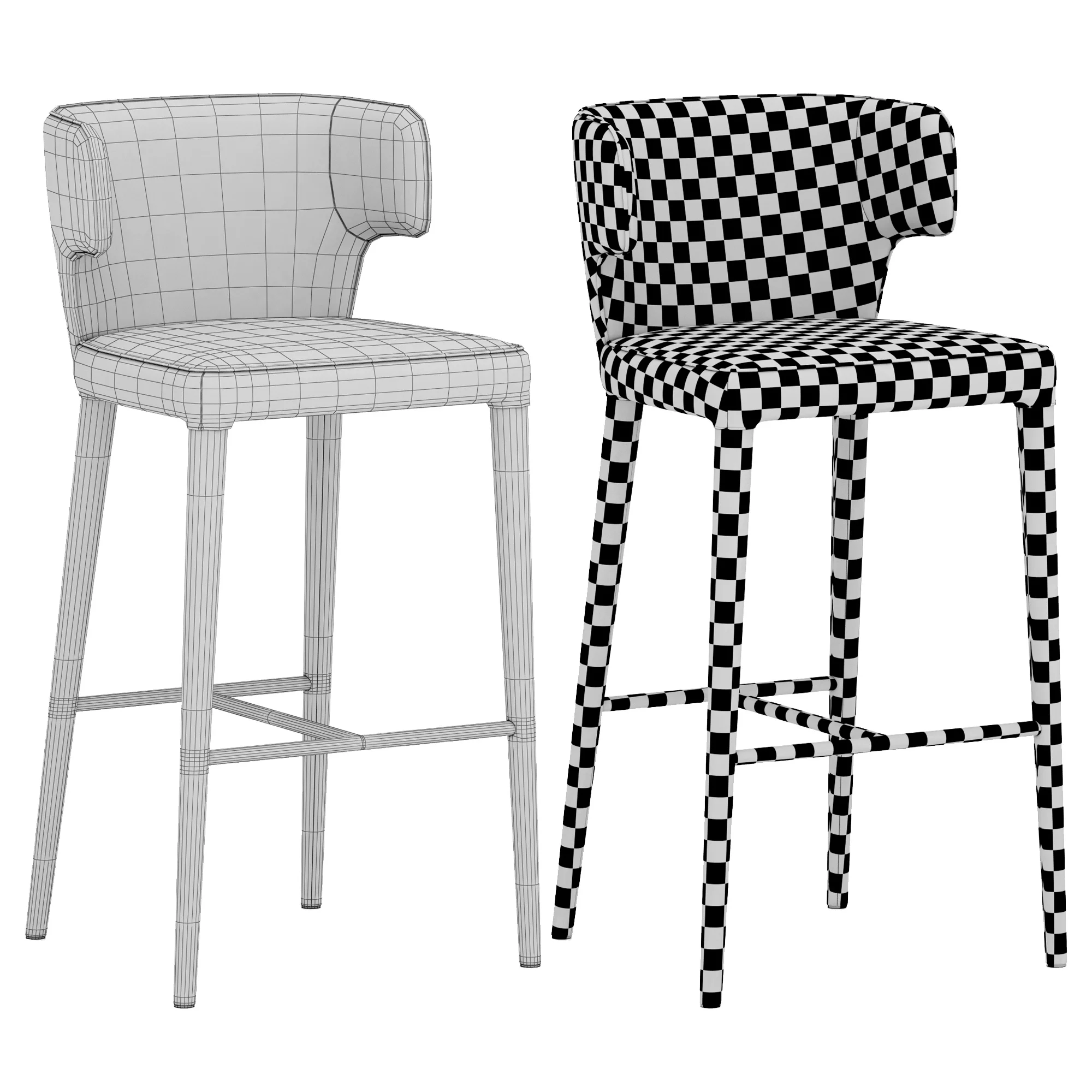 Coco Republic Melrose Barstool — 3D model preview 10