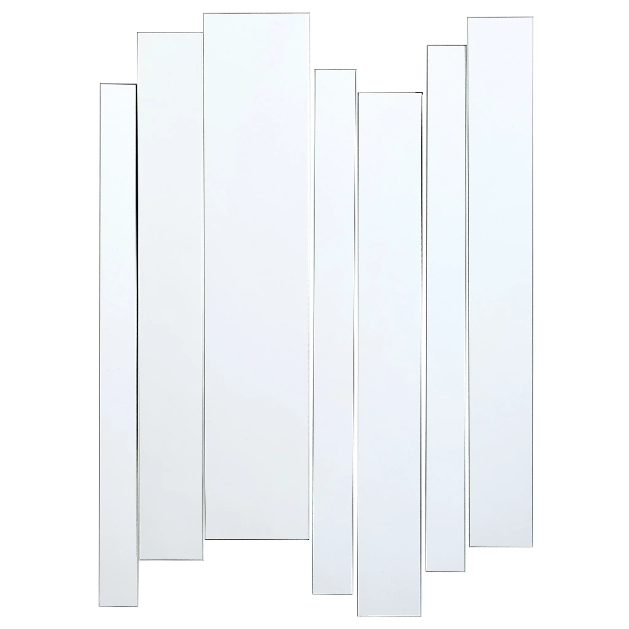 Modern Modular Wall Mirror Set – 7 Vertical Glass Panels