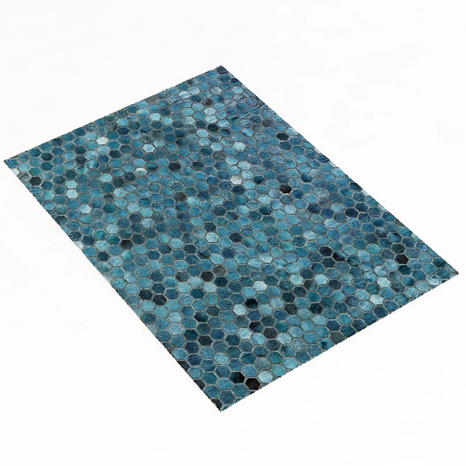Restoration Hardware Hexa Hide Rug Navy — 3D model preview 6