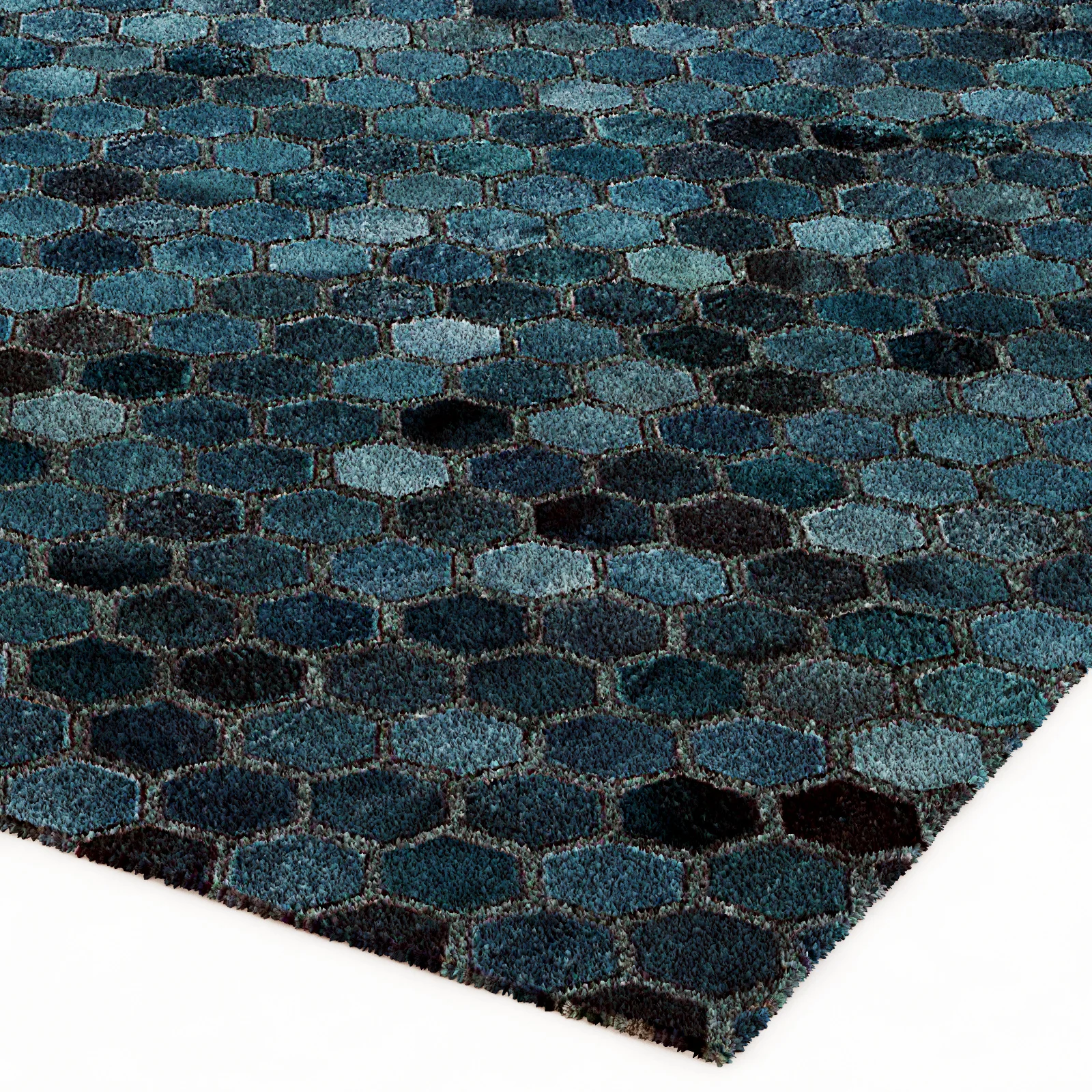 Restoration Hardware Hexa Hide Rug Navy — 3D model preview 7