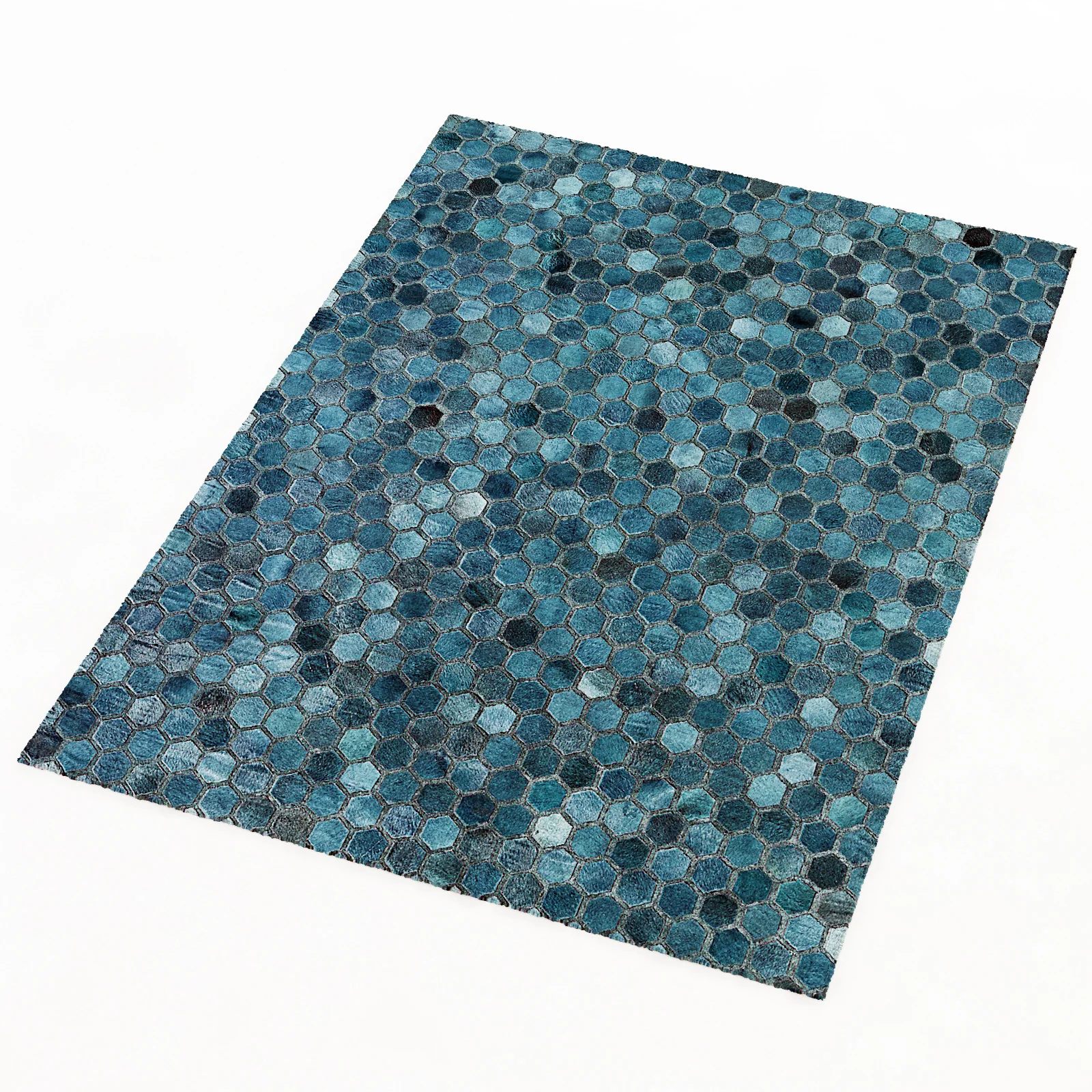 Restoration Hardware Hexa Hide Rug Navy — 3D model preview 8