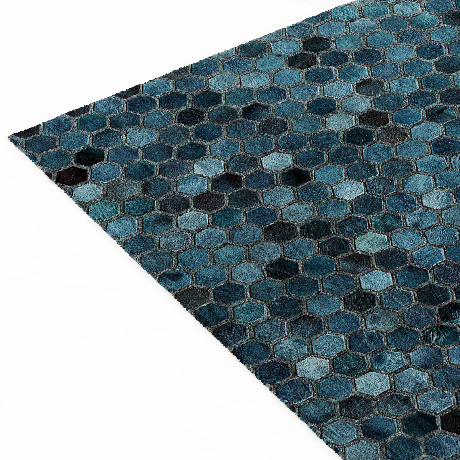 Restoration Hardware Hexa Hide Rug Navy — 3D model preview 9