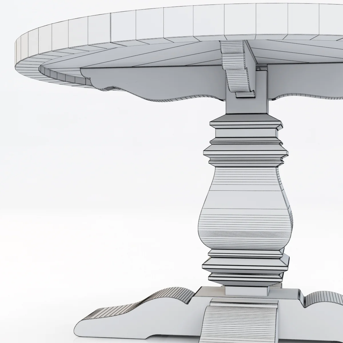 Restoration Hardware Pedestal Salvaged Round Tables — 3D model preview 3