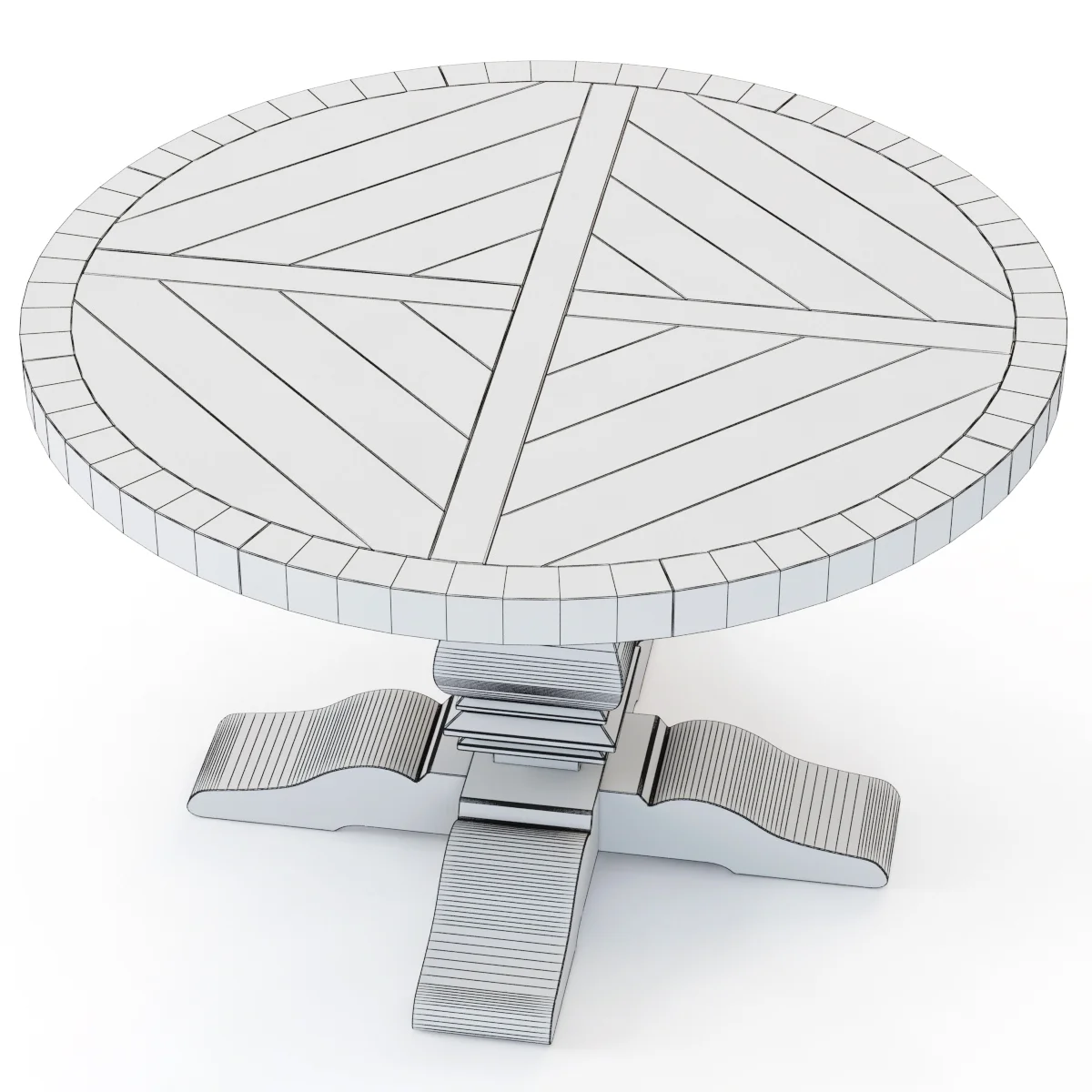 Restoration Hardware Pedestal Salvaged Round Tables — 3D model preview 7