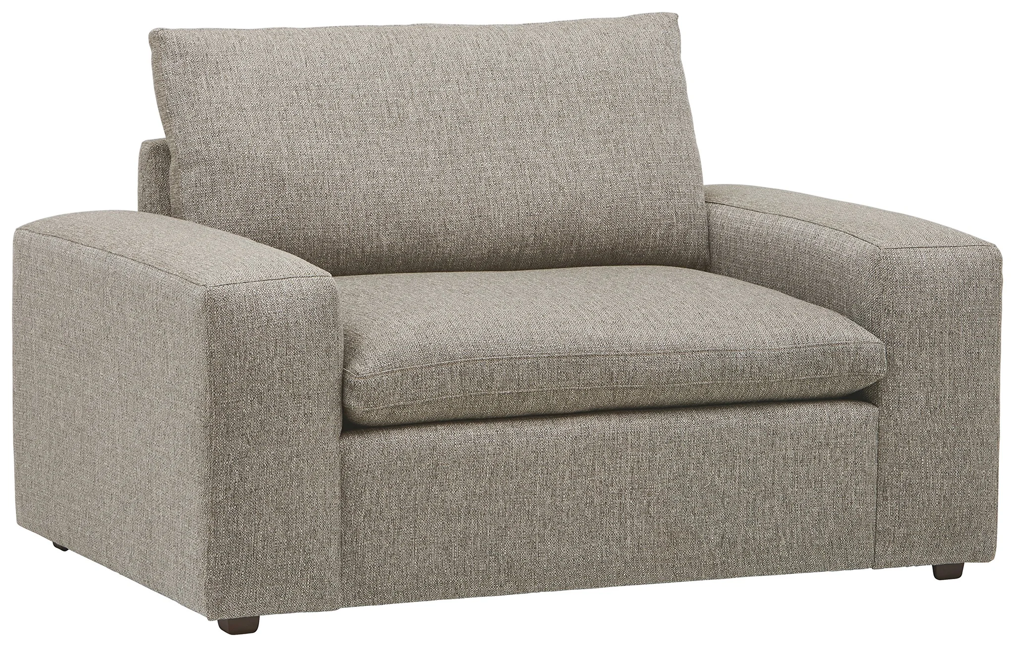 Oversized Modern Armchair Grey Tweed Upholstered Lounge Chair