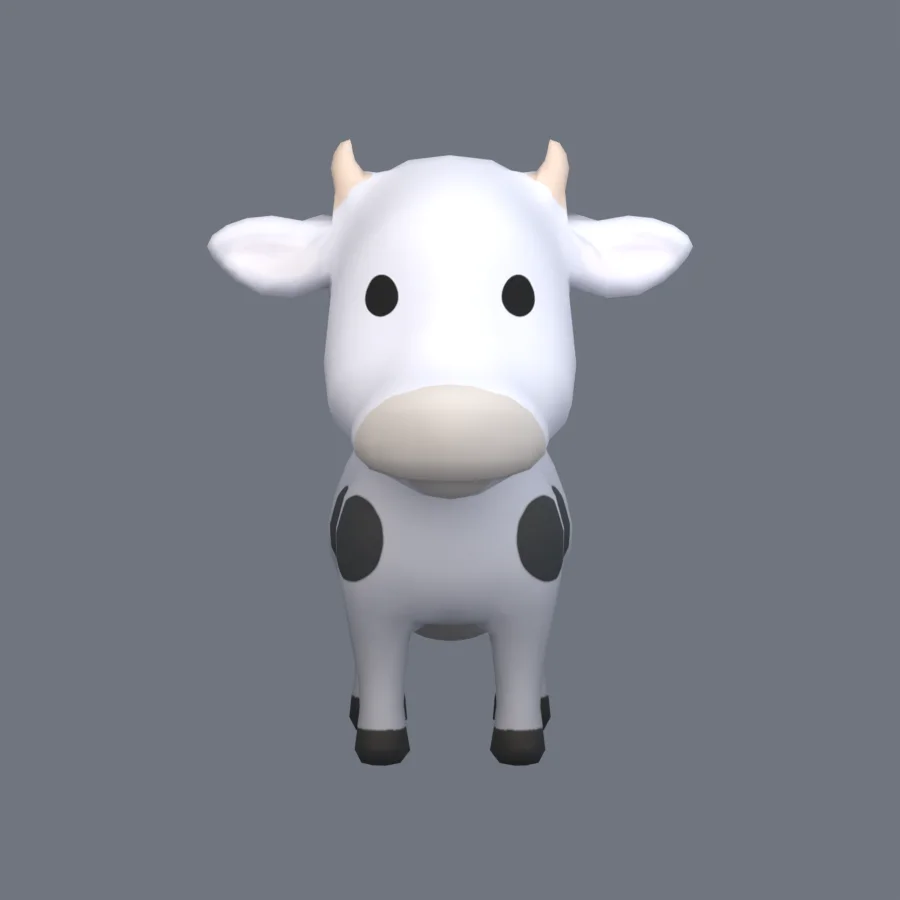 Stylized Animal Cow, 3D model preview 1