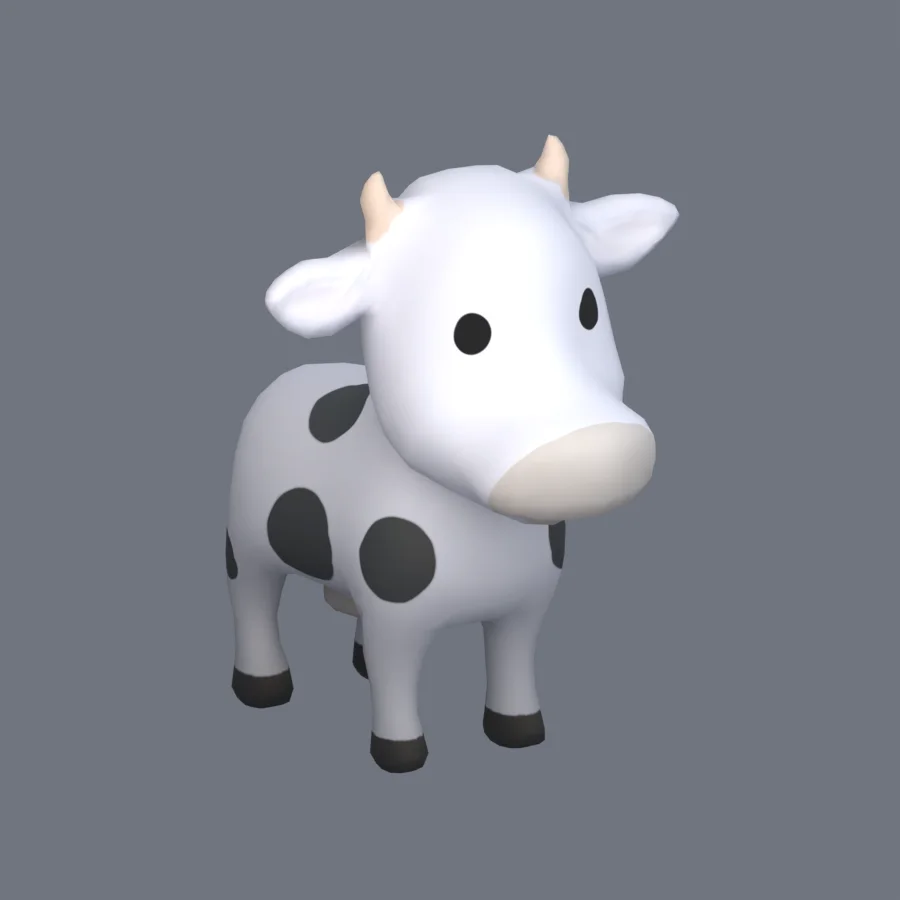 Stylized Animal Cow, 3D model preview 2