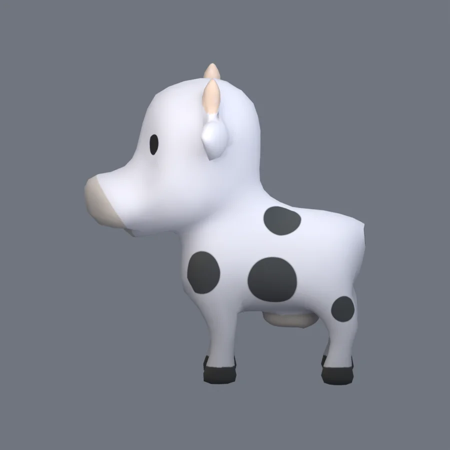 Stylized Animal Cow, 3D model preview 3