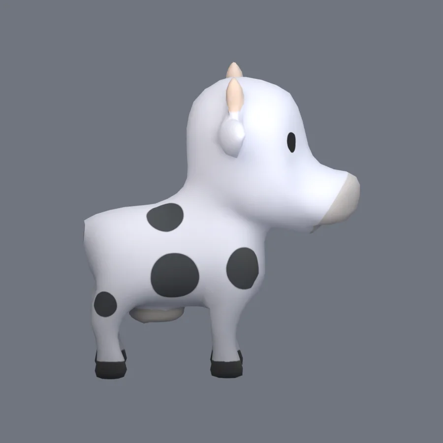 Stylized Animal Cow, 3D model preview 5