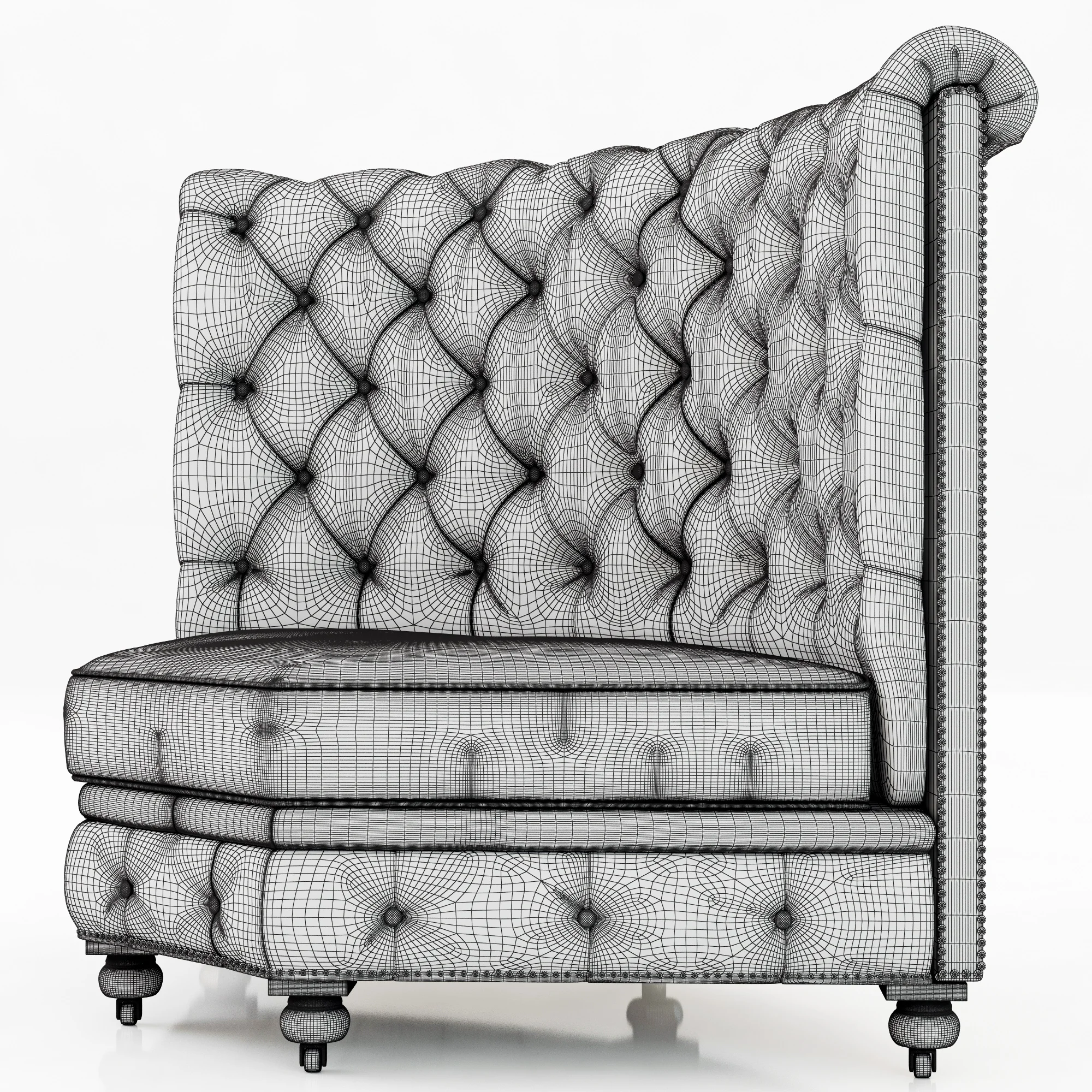 Restoration Hardware Kensington Leather Corner Banquette — 3D model preview 1