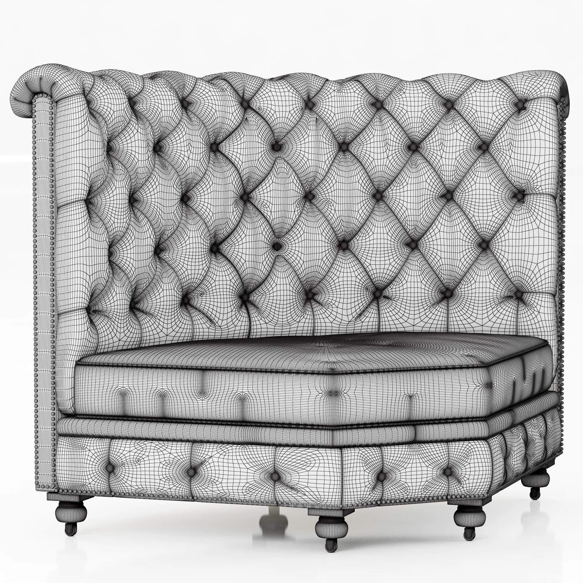 Restoration Hardware Kensington Leather Corner Banquette — 3D model preview 4