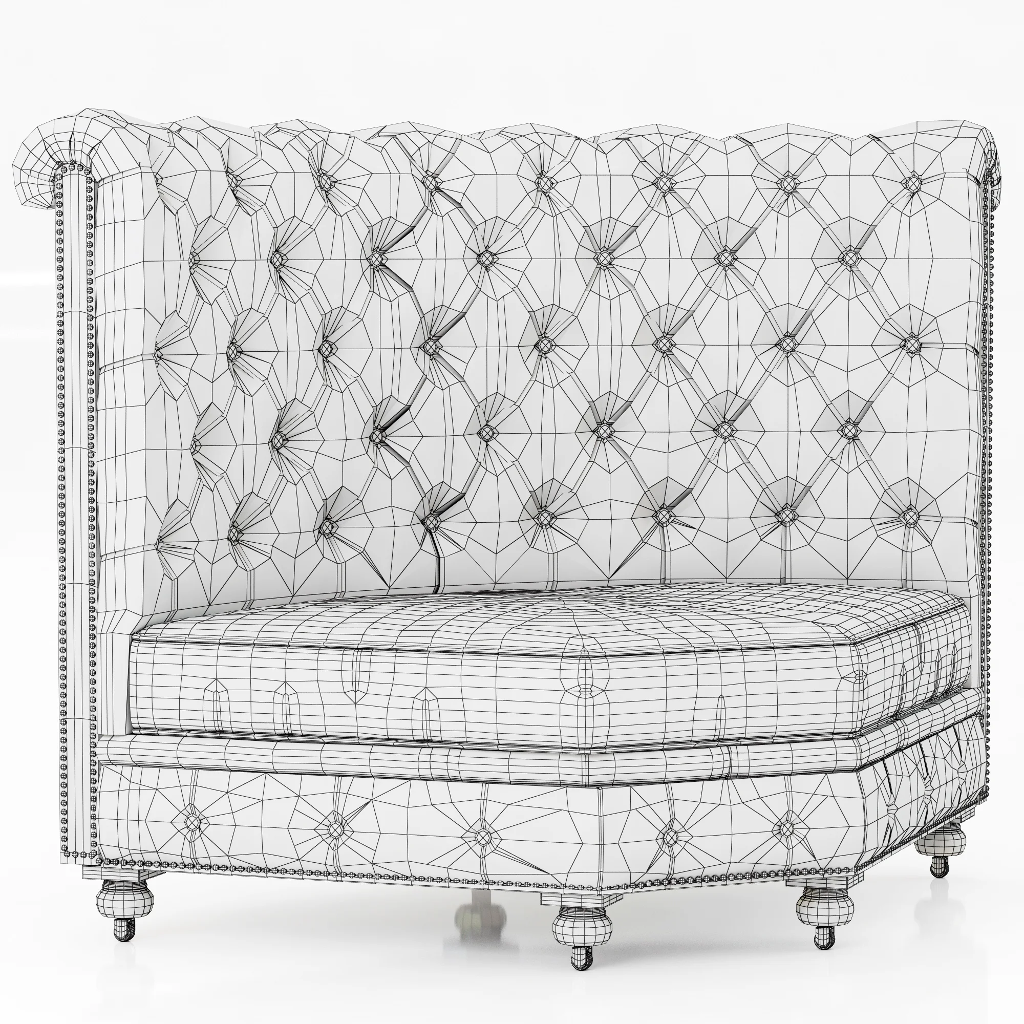 Restoration Hardware Kensington Leather Corner Banquette — 3D model preview 5