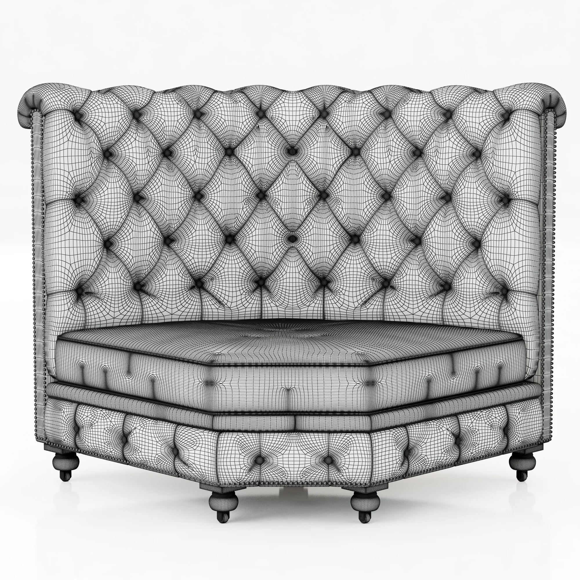 Restoration Hardware Kensington Leather Corner Banquette — 3D model preview 10