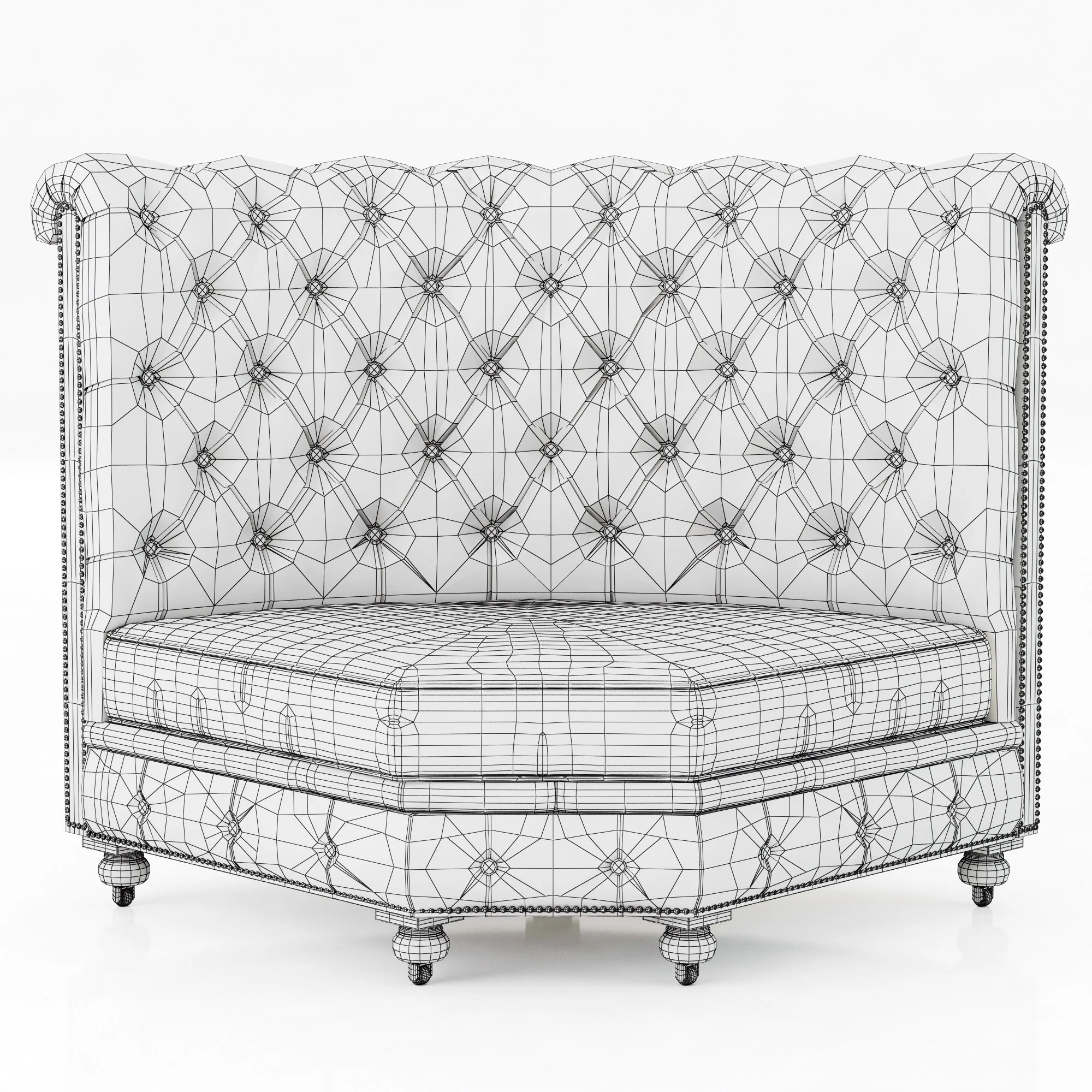 Restoration Hardware Kensington Leather Corner Banquette — 3D model preview 11